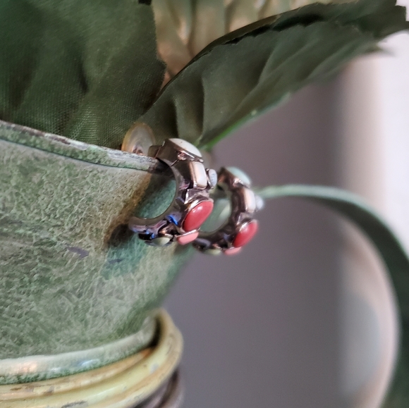 .925 Sterling Silver Earrings Set with Multiple Stones - Picture 2 of 8